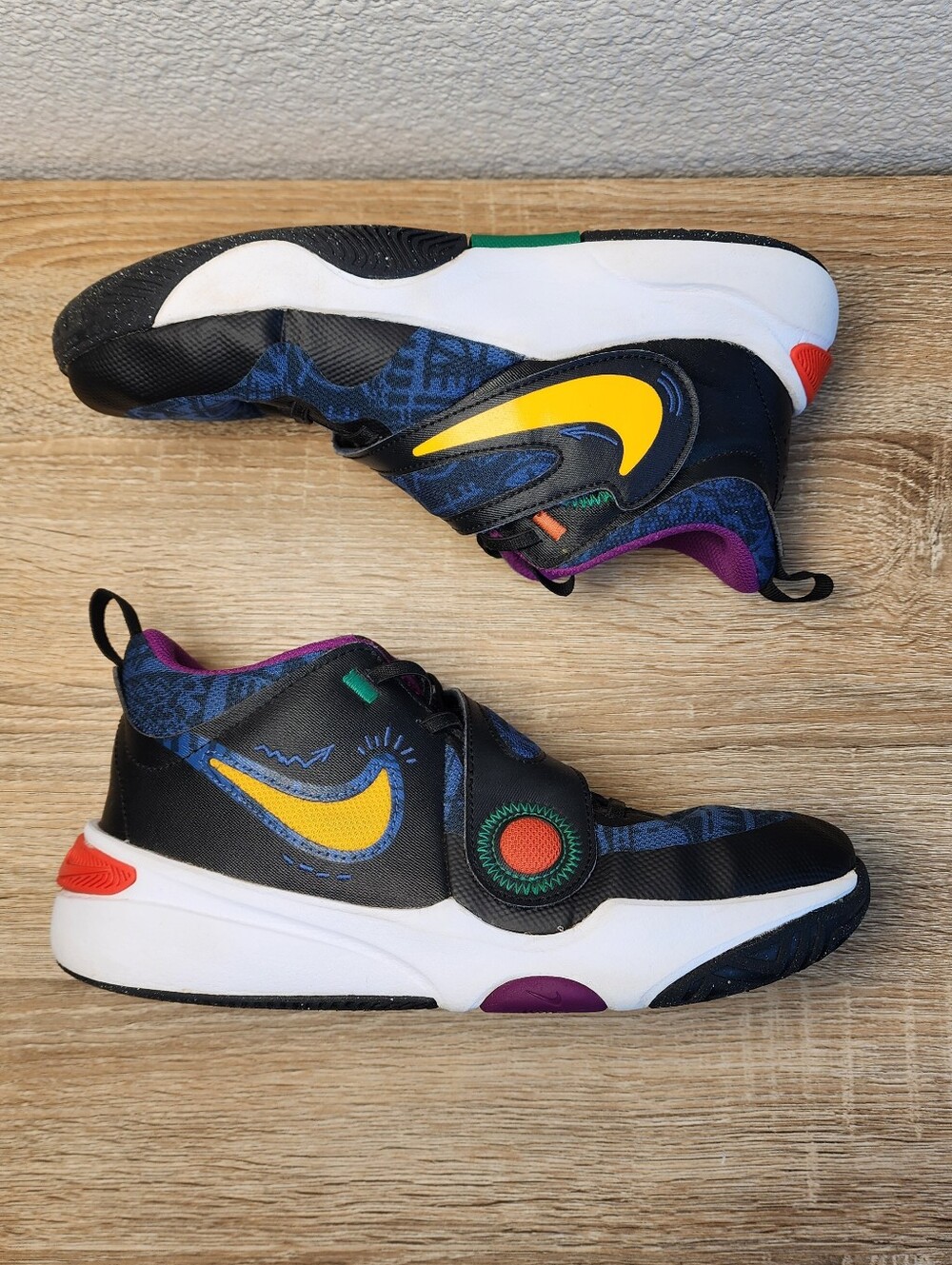 NIKE Team Hustle D 11 SE Black Mystic Navy Cosmic Sneaker Shoe 7 Youth - Picture 9 of 14